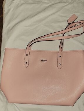 Coach Blush Pink Leather Tote with Double Straps